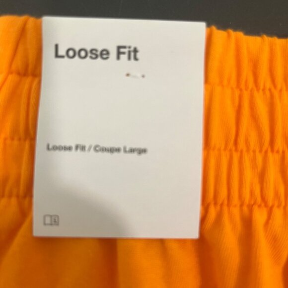 Nike Kids Dri-Fit Loose Fit Training Shorts L Orange Elastic Waist - Picture 4 of 9